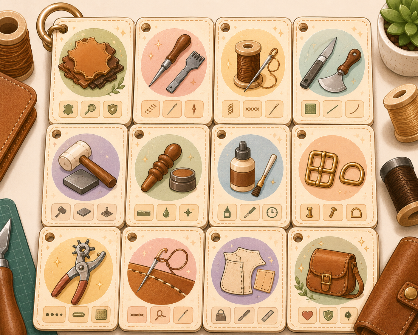 Leather Crafting Quick Cards