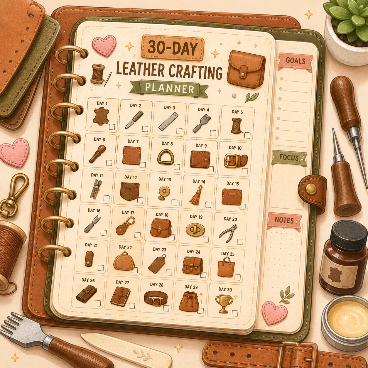 30-Day Leather Crafting Planner